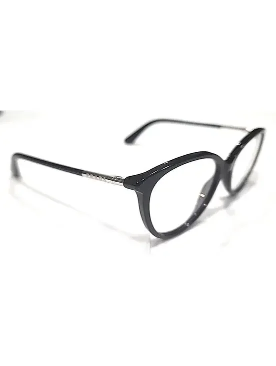 PRADA VPR03O IAB 101 Milan Glossy Black Oval Eyeglasses 53-16 130 Case Box Cloth - Picture 4 of 8